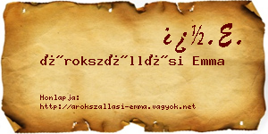 Árokszállási Emma névjegykártya